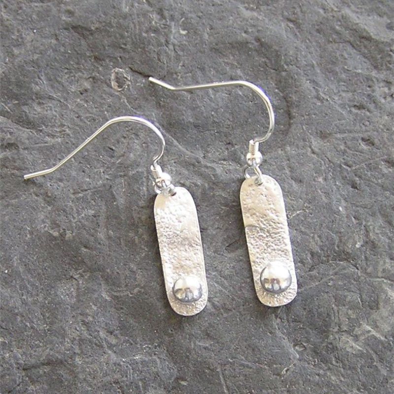 Order Rockpool Collection -Silver drop earrings with pebble