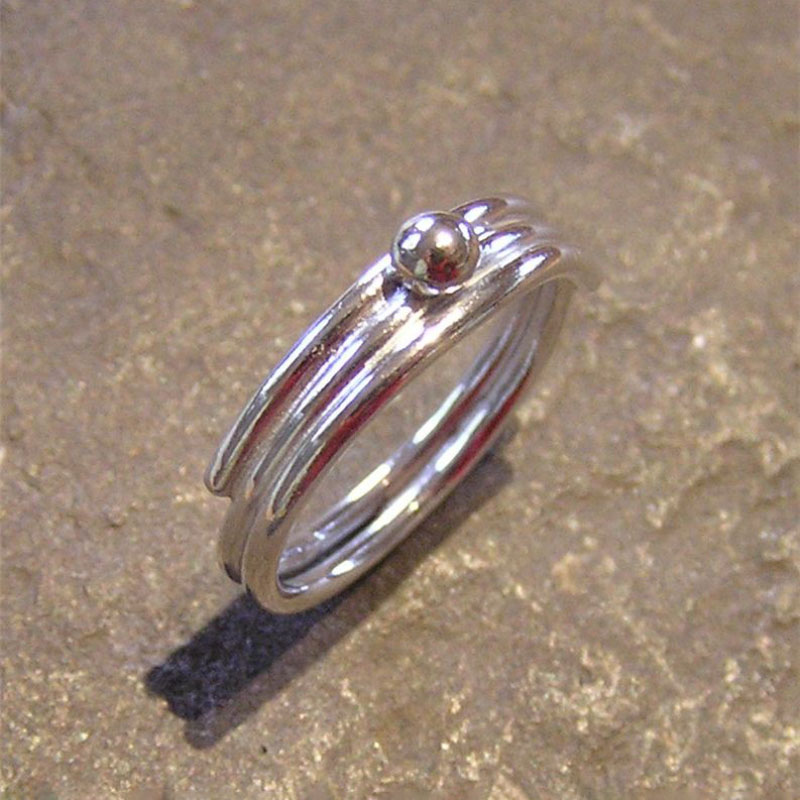 Order Silver coiled pebble ring