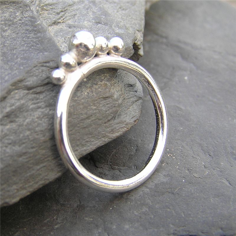 Order 5 pebble silver ring 