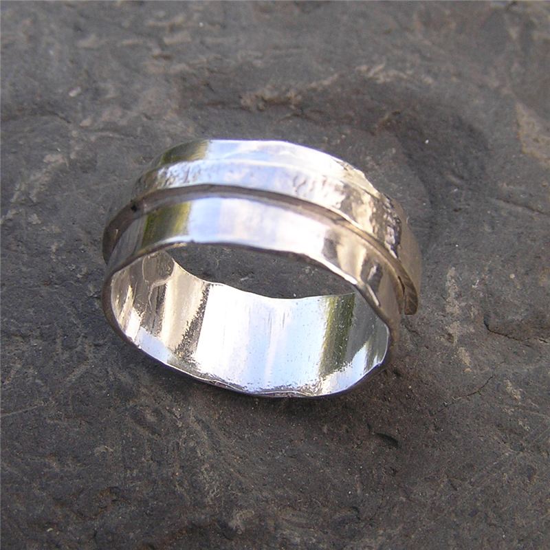 Order Silver ring with textured band 