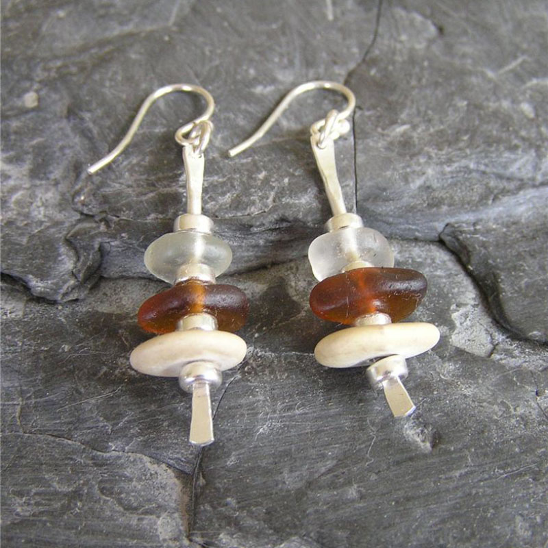 Order Silver and seaglass earrings