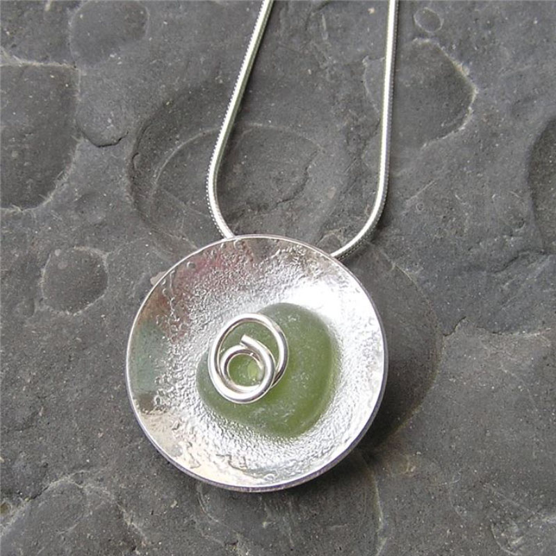 Order Rockpool Collection - Silver and seaglass pendant