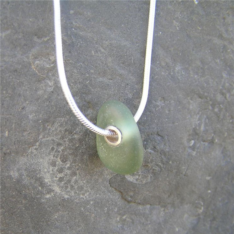Order Green seaglass pendant 