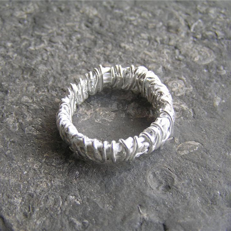 Order Silver melted wire ring 