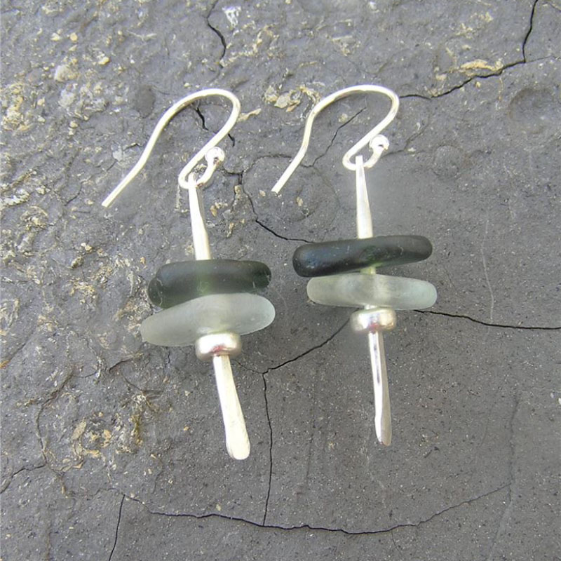 Order Seaglass stacker earrings