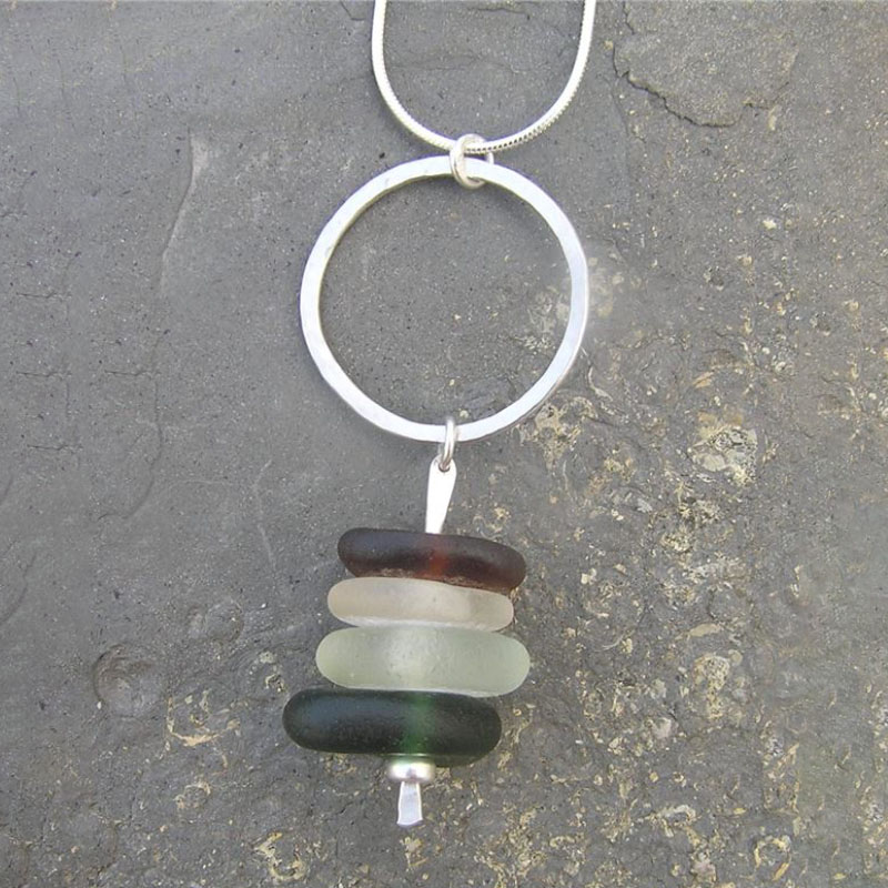 Order Seaglass hoop pendant